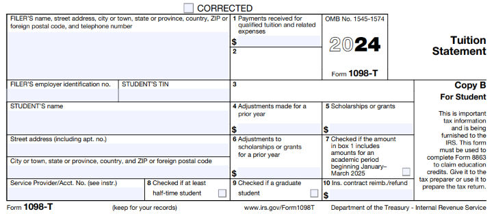 Sample Form 1098-T