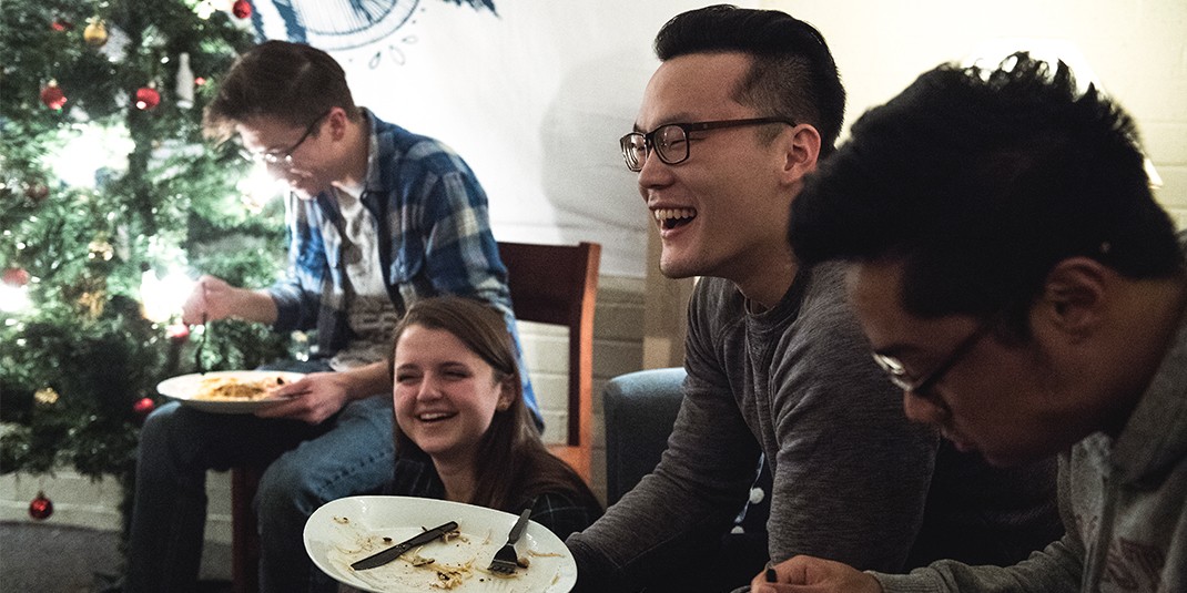 Students at Take Home Professor event