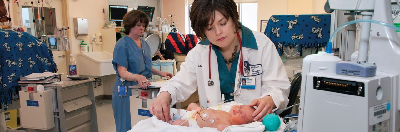 Kate Gregory in the NICU unit at Brigham and Women's Hospital in 2009. 