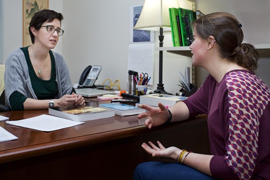 Student and Professor meeting