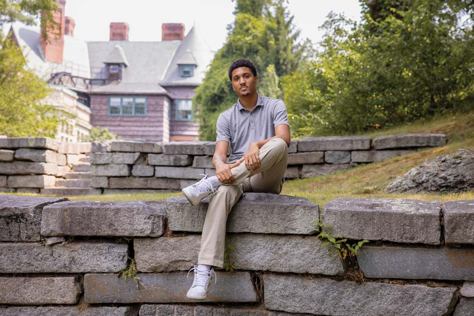 Photo of David Castillo-Parahoy outside on the Brookline Campus
