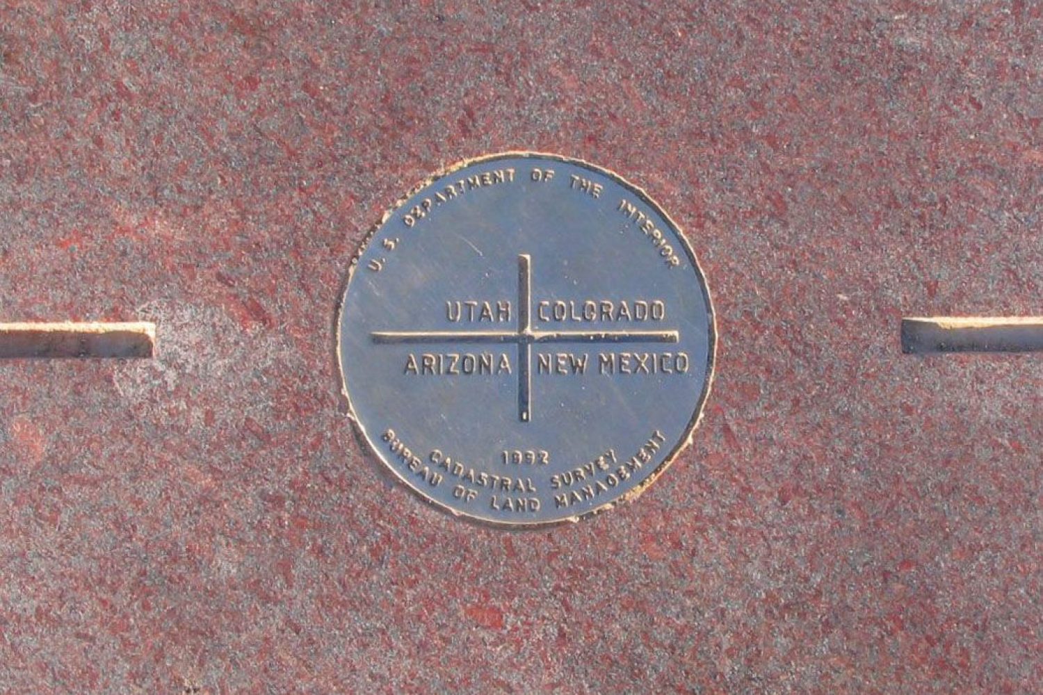 plaque noting the boundary of New Mexico, Colorado, Arizona, and Utah