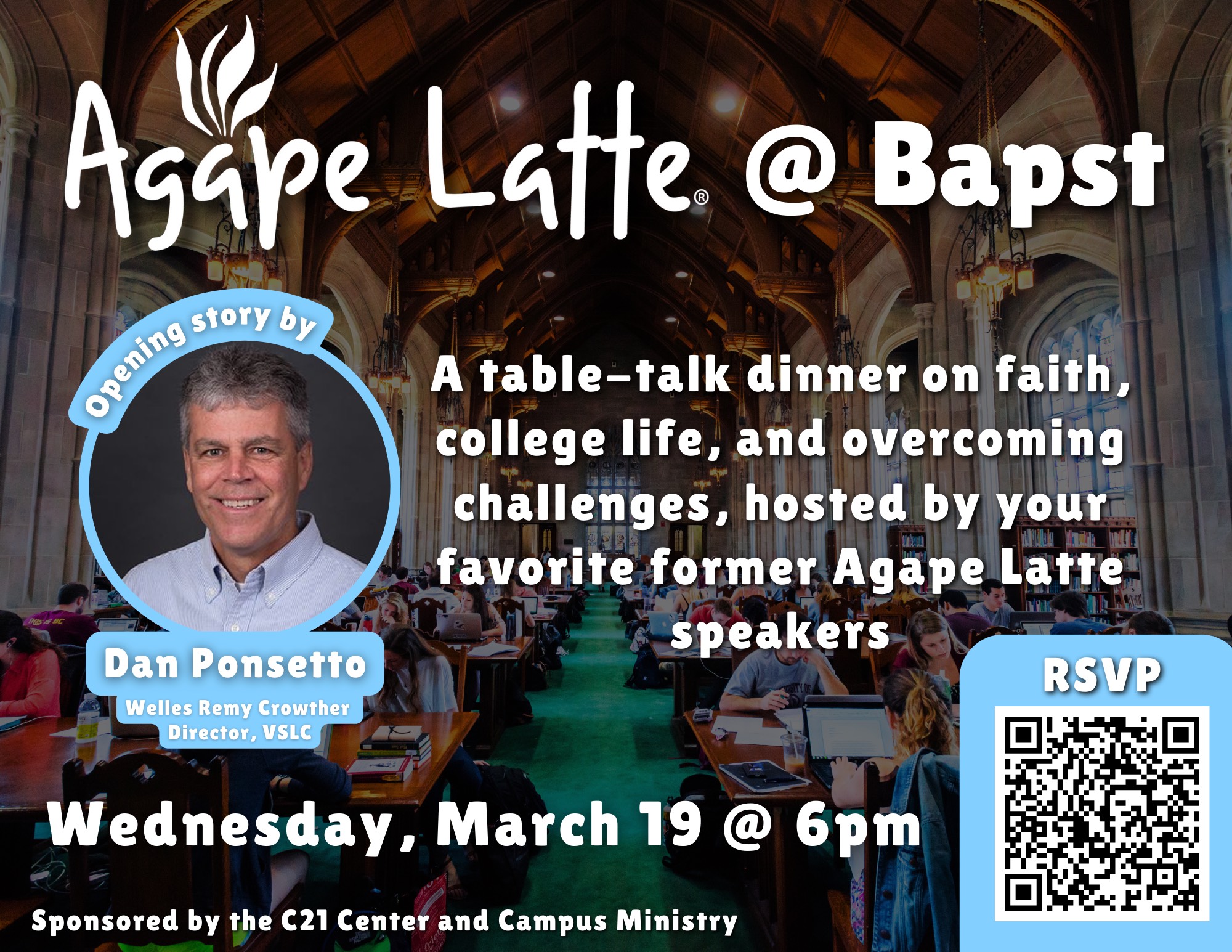 March 2025 - Agape Latte @ Bapst - Agape Latte at Bapst - simple with QR