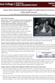 An image of the front cover of the diaper need policy