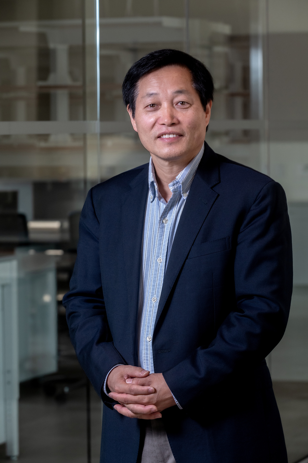 Hanqin Tian, Institute Professor of Global Sustainability, Earth & Environmental Sciences in 245 Beacon St. photographed for an article in the 9/15 issue of Chronicle.