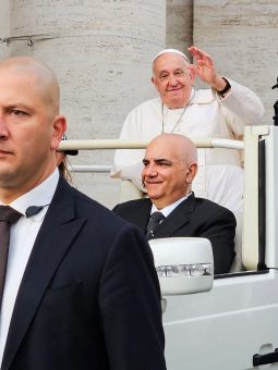 Pope Francis greets the CENTERS delegates and others in the general audience