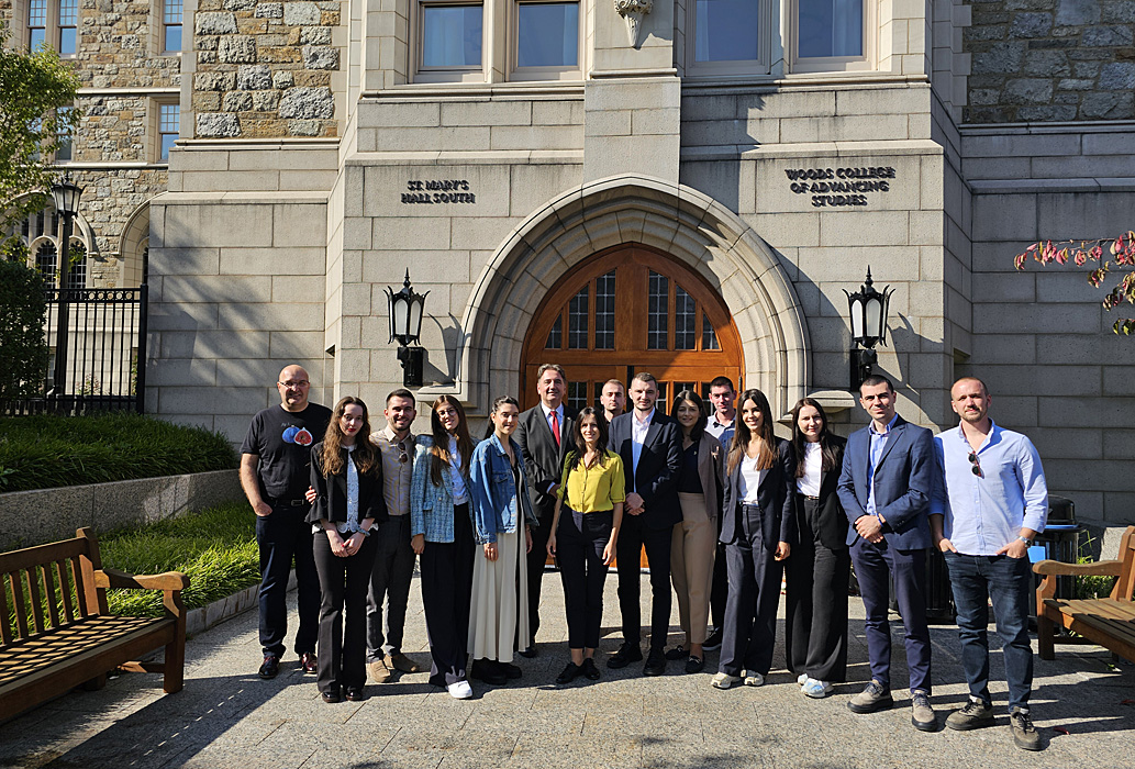 the delegation from Montenegro on the BC campus