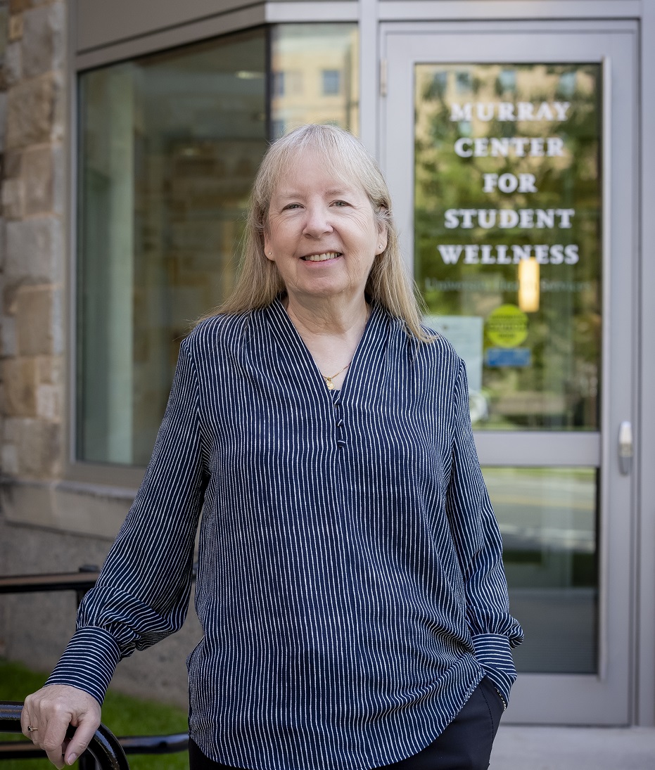May 13, 2025 -- Theresa Barba, Staff Nurse and Quality Improvement Coordinator, Boston College Health Services Department, a BC alumna and retiring after a 37-year career. 