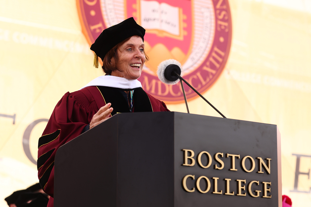 Carnegie Corporation of New York President Dame Louise Richardson at the podium