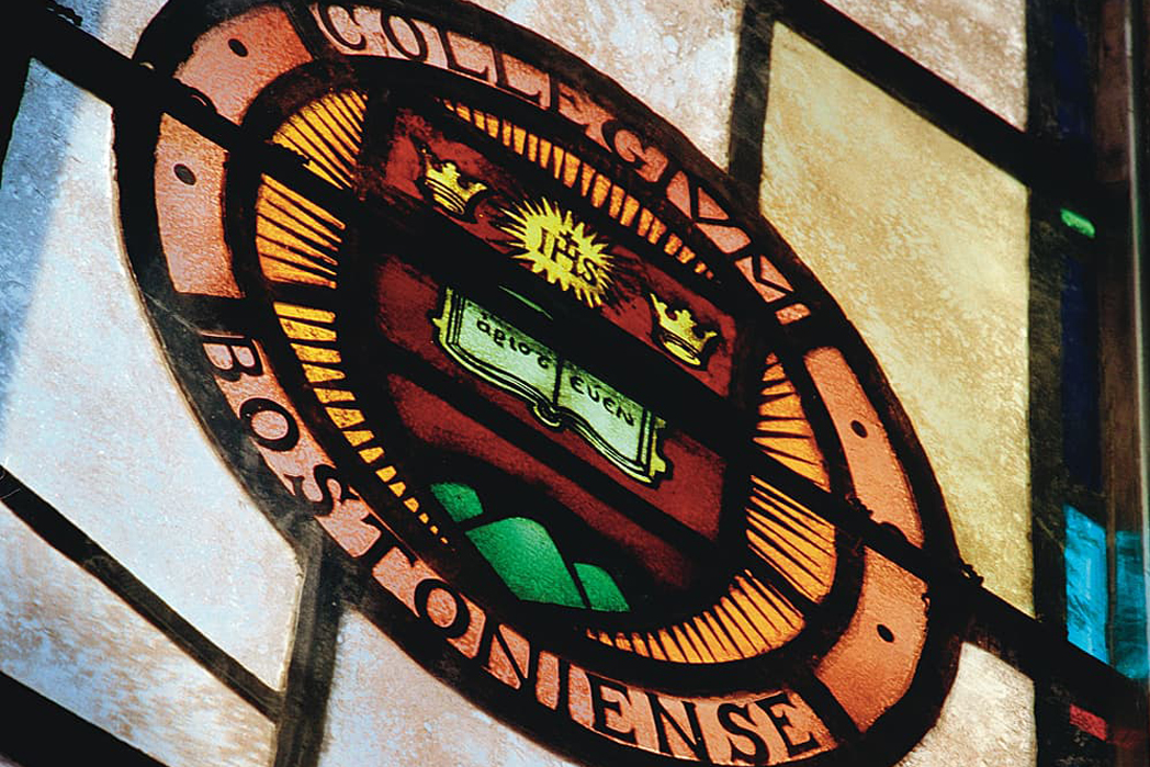 BC seal in stained glass